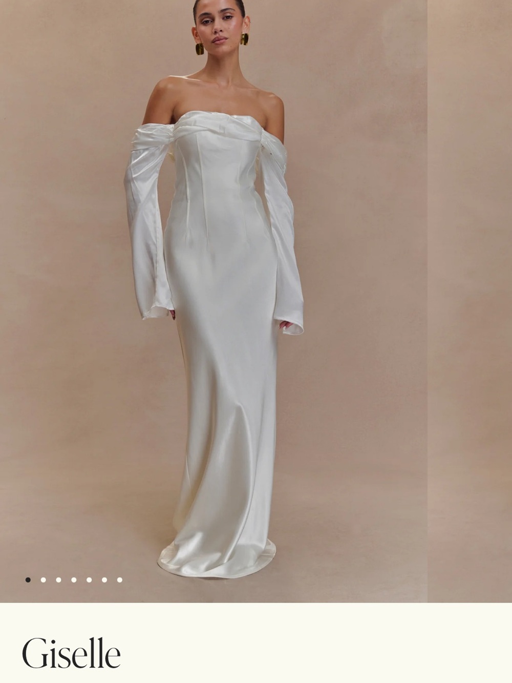 Meshki Giselle Off Shoulder Cowl Neck Maxi Dress - WHITE
